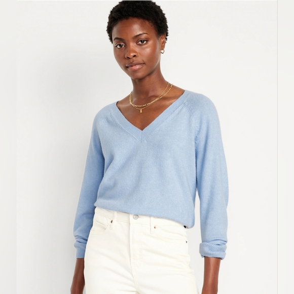 Old Navy Sweaters - Old Navy Sweater Pullover Women S Small Blue V-Neck Knit Long Sleeve Cotton